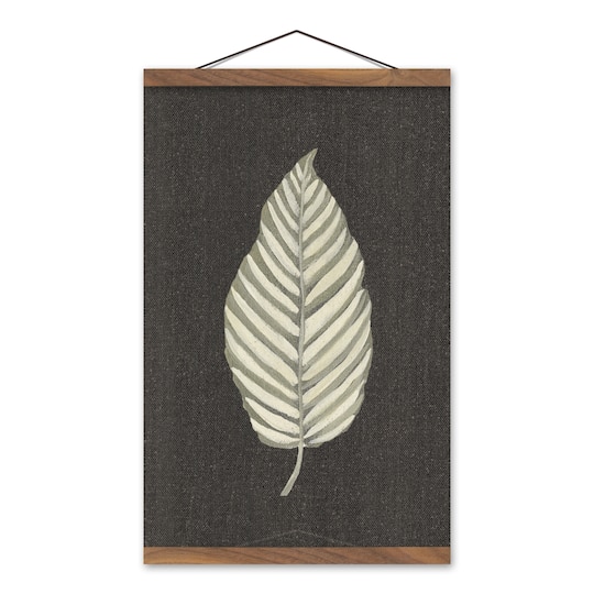 Cream Leaf Teak Hanging Canvas